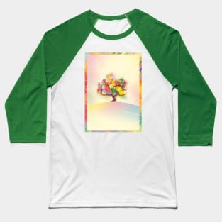 Colorful tree on a hill Baseball T-Shirt